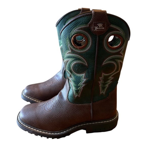 M&F Western Twister Blaise Childrens Forest Green Boots - Size 1 - Picture 5 of 10